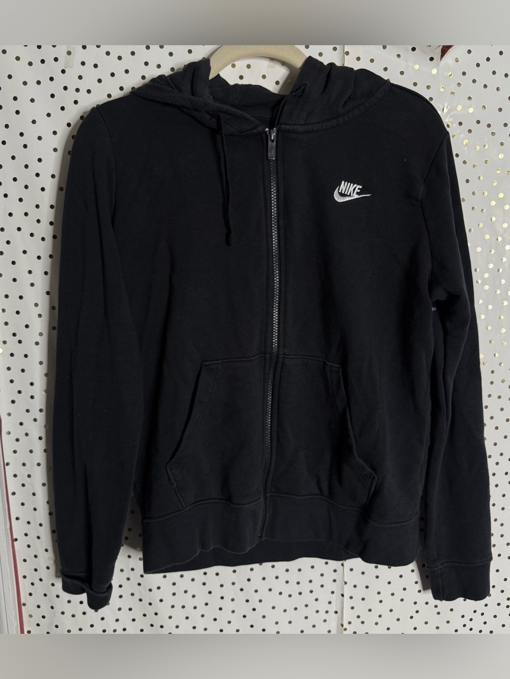 Nike Black Full-Zip Hoodie with White Swoosh